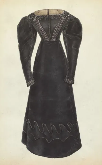 Framed Print : Womans Dress, 1935 / 1942. Creator: Bessie Forman Framed Print : Womans Dress, 1935 / 1942. Creator: Bessie Forman