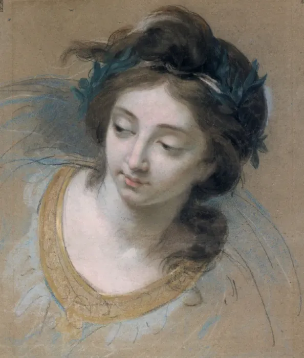 Framed Print : Womans Head, 1780. Artist: Marie Louise Elisabeth Vigee-Lebrun Framed Print : Womans Head, 1780. Artist: Marie Louise Elisabeth Vigee-Lebrun