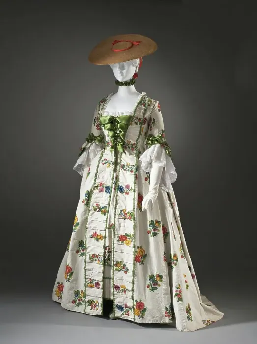 Framed Print : Woman's Robe à la Française or afternoon dress and petticoat, France, c.1760. Creator: Unknown Framed Print : Woman's Robe à la Française or afternoon dress and petticoat, France, c.1760. Creator: Unknown