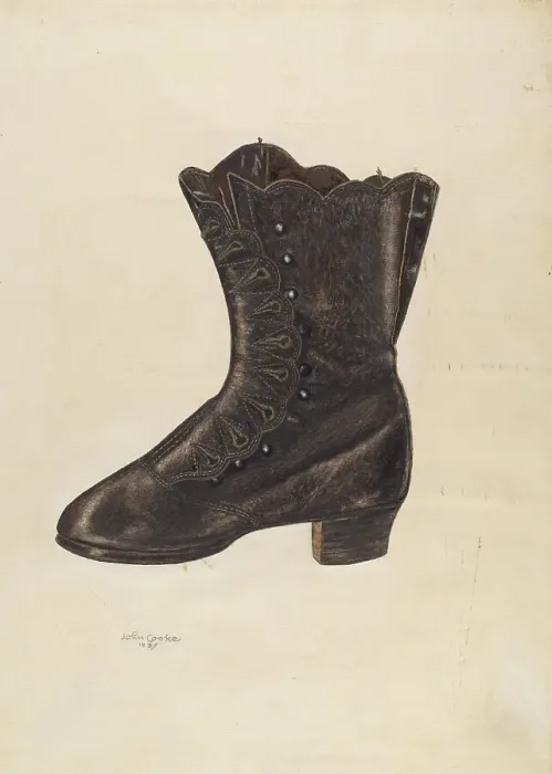Framed Print : Woman's Shoe, 1937. Creator: John Cooke Framed Print : Woman's Shoe, 1937. Creator: John Cooke