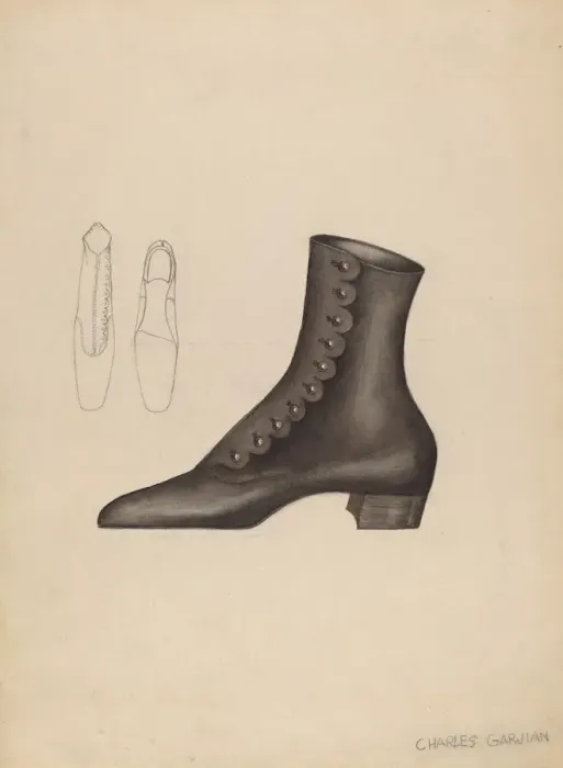 Framed Print : Womans Shoe, c. 1937. Creator: Charles Garjian Framed Print : Womans Shoe, c. 1937. Creator: Charles Garjian
