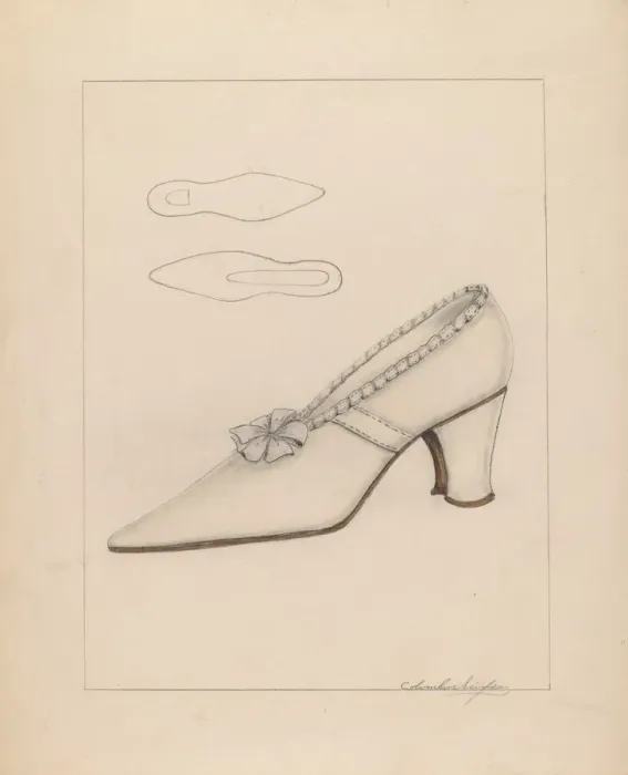 Framed Print : Womans Shoe, c. 1937. Creator: Columbus Simpson Framed Print : Womans Shoe, c. 1937. Creator: Columbus Simpson