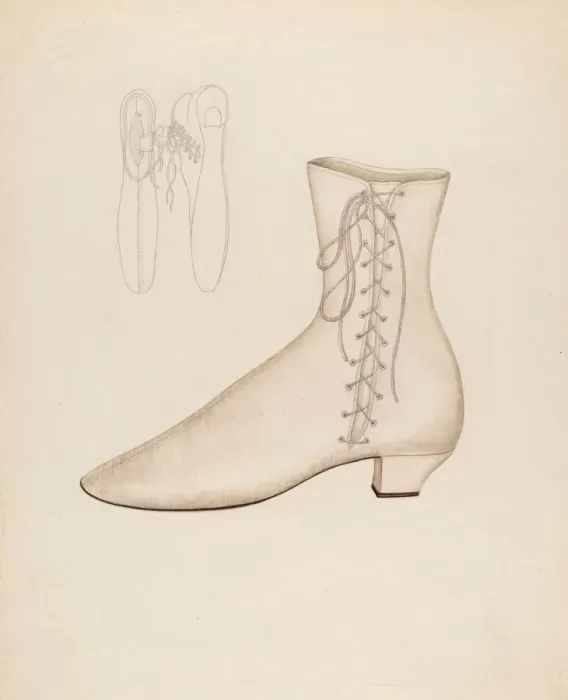 Framed Print : Womans Shoe, c. 1937. Creator: Sylvia DeZon Framed Print : Womans Shoe, c. 1937. Creator: Sylvia DeZon