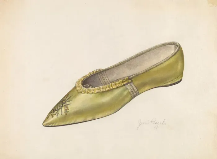 Framed Print : Womans Slipper, 1935 / 1942. Creator: Jean Peszel Framed Print : Womans Slipper, 1935 / 1942. Creator: Jean Peszel