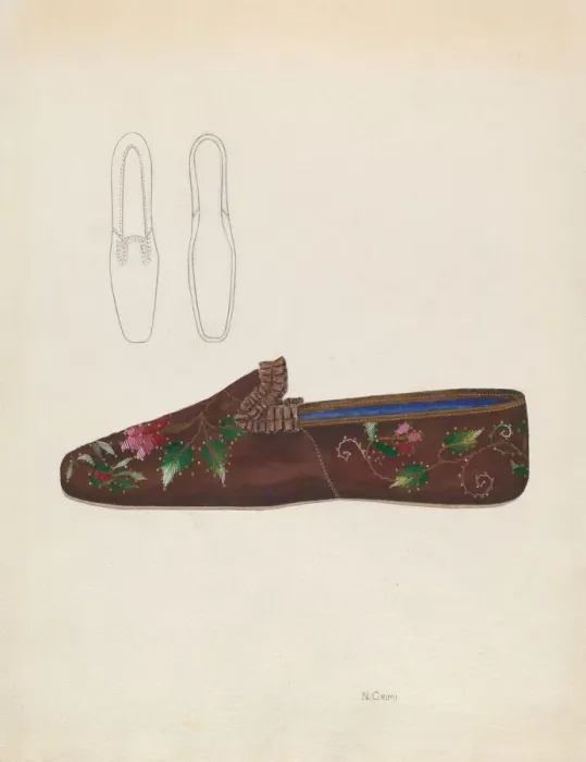 Framed Print : Womans Slipper, c. 1936. Creator: Nancy Crimi Framed Print : Womans Slipper, c. 1936. Creator: Nancy Crimi
