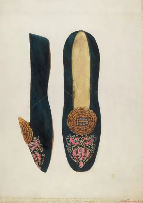Framed Print : Woman's Slipper, c. 1937. Creator: Ann Gene Buckley Framed Print : Woman's Slipper, c. 1937. Creator: Ann Gene Buckley
