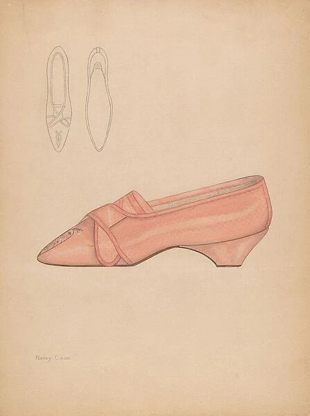 Womans Slipper, c. 1937. Creator: Nancy Crimi