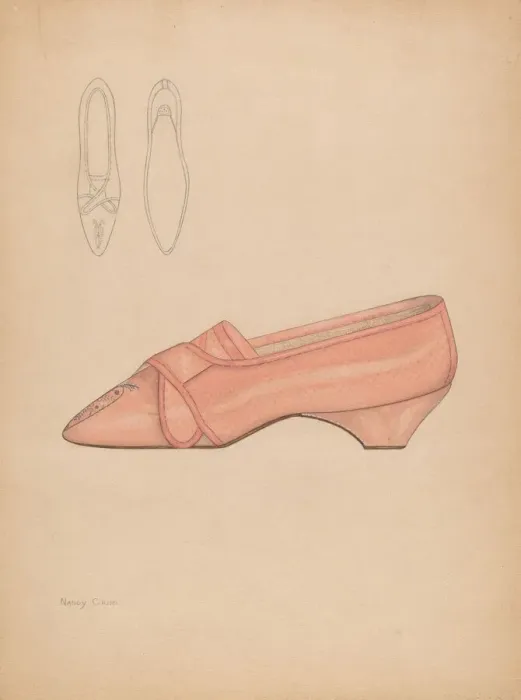 Framed Print : Womans Slipper, c. 1937. Creator: Nancy Crimi Framed Print : Womans Slipper, c. 1937. Creator: Nancy Crimi