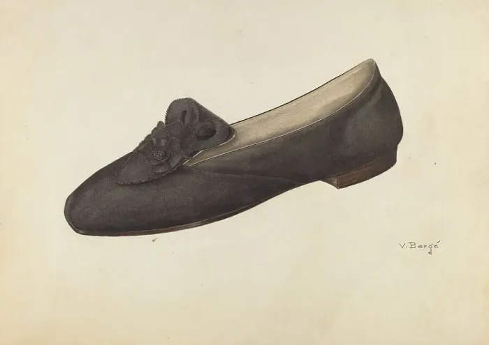 Framed Print : Woman's Slipper, c. 1940. Creator: Virginia Berge Framed Print : Woman's Slipper, c. 1940. Creator: Virginia Berge