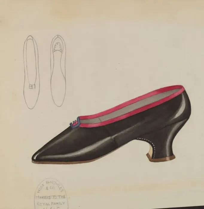 Framed Print : Womans Slippers, c. 1936. Creator: Esther Hansen Framed Print : Womans Slippers, c. 1936. Creator: Esther Hansen