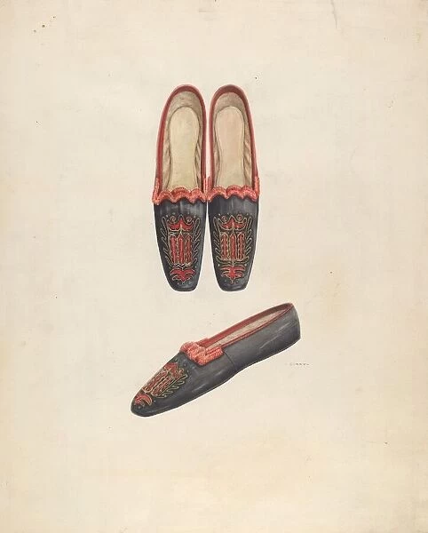 Womans Slippers, c. 1937. Creator: Al Curry