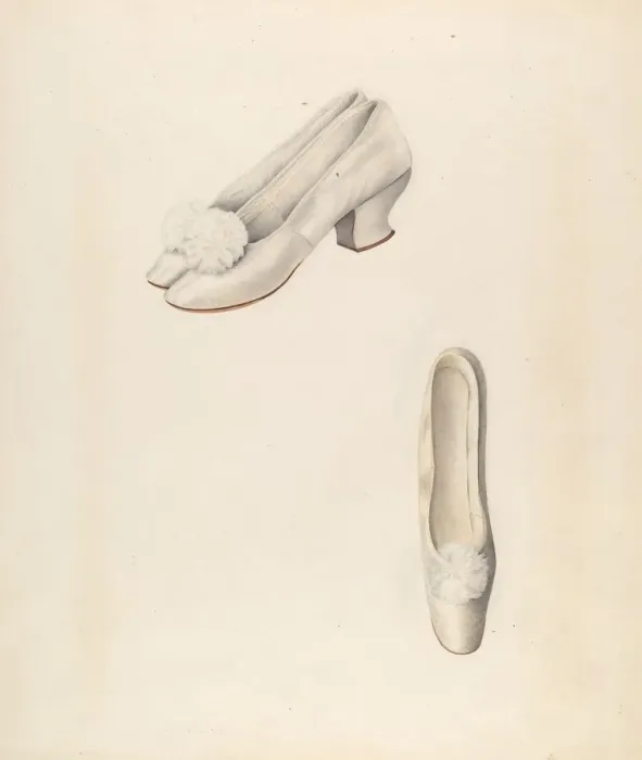 Framed Print : Womans Slippers, c. 1937. Creator: Ray Price