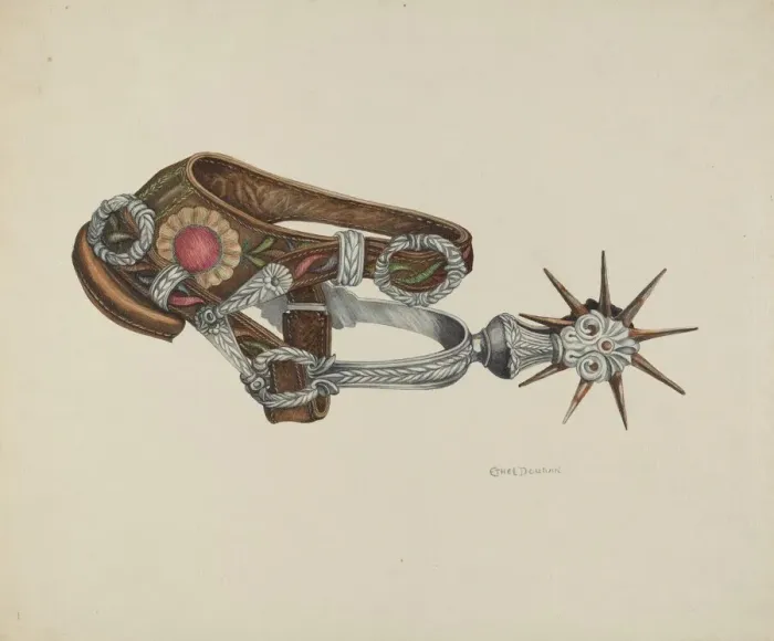 Framed Print : Womans Spur, c. 1940. Creator: Ethel Dougan Framed Print : Womans Spur, c. 1940. Creator: Ethel Dougan