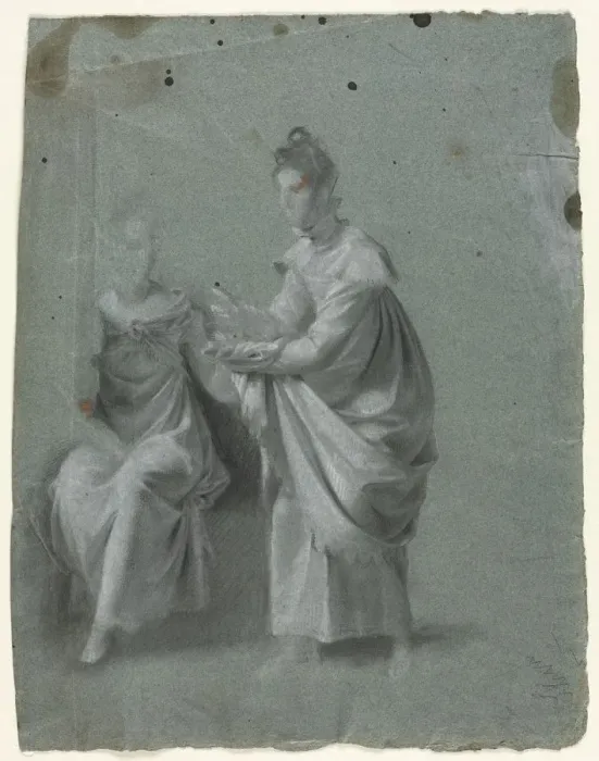 Framed Print : Two Women, 1800s. Creator: Anonymous; Pierre-Paul Prud hon (French, 1758-1823), circle of Framed Print : Two Women, 1800s. Creator: Anonymous; Pierre-Paul Prud hon (French, 1758-1823), circle of
