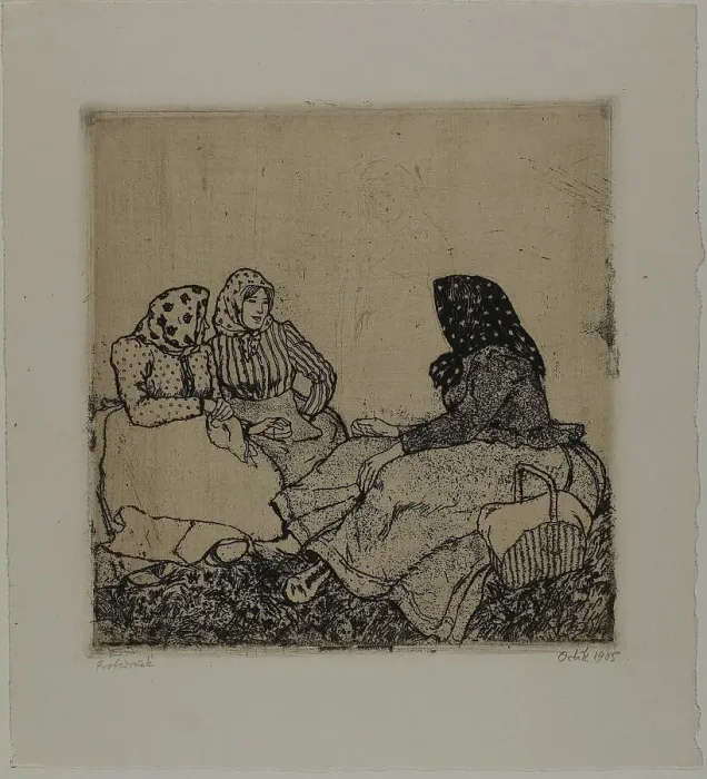 Framed Print : Three Women, 1905. Creator: Emil Orlik Framed Print : Three Women, 1905. Creator: Emil Orlik