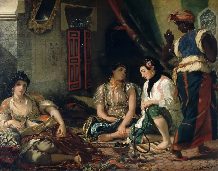 Framed Print : The Women Of Algiers In Their Apartment. Artist: Delacroix, Eugene (1798-1863) Framed Print : The Women Of Algiers In Their Apartment. Artist: Delacroix, Eugene (1798-1863)