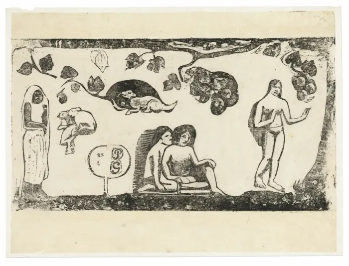 Framed Print : Women, Animals, and Foliage, from the Suite of Late Wood-Block Prints, 1898 / 99 Framed Print : Women, Animals, and Foliage, from the Suite of Late Wood-Block Prints, 1898 / 99