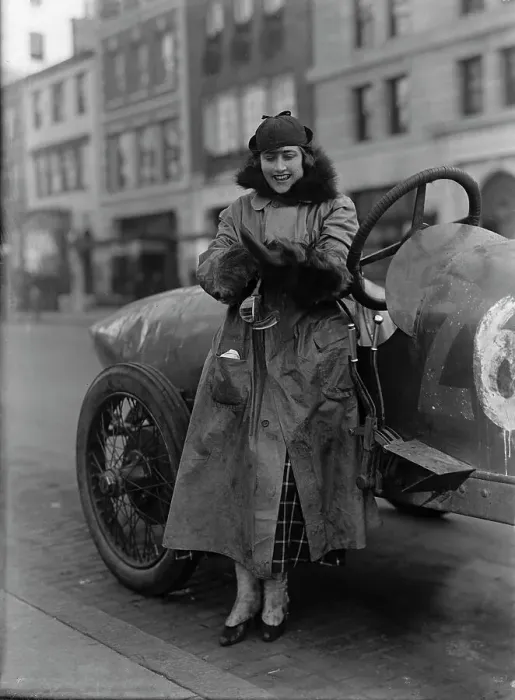 Framed Print : Women Auto Racers - Miss Elinor [sic] Blevins, 1915. Creator: Unknown