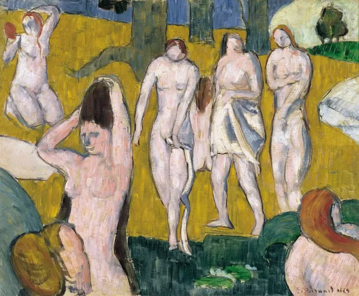 Framed Print : Women Bathing. Artist: Bernard, Emile (1868-1941) Framed Print : Women Bathing. Artist: Bernard, Emile (1868-1941)