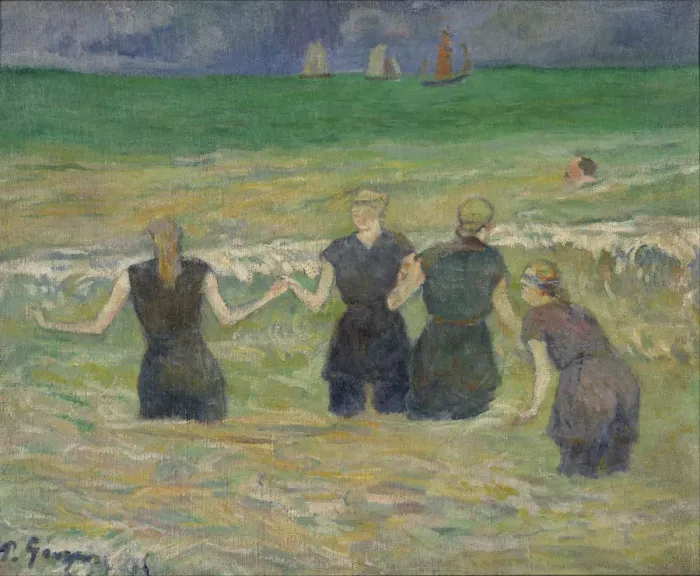 Framed Print : Women Bathing. Artist: Gauguin, Paul Eugene Henri (1848-1903) Framed Print : Women Bathing. Artist: Gauguin, Paul Eugene Henri (1848-1903)