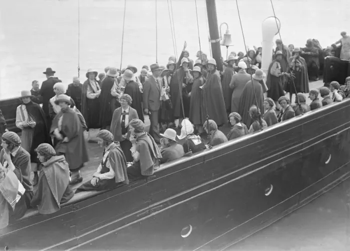 Framed Print : Women on board a boat, c1935. Creator: Kirk & Sons of Cowes Framed Print : Women on board a boat, c1935. Creator: Kirk & Sons of Cowes
