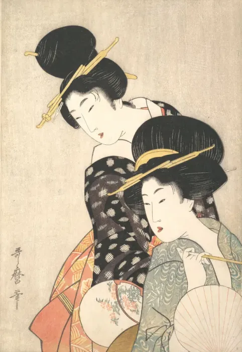 Framed Print : Two Women, ca. 1790. Creator: Kitagawa Utamaro Framed Print : Two Women, ca. 1790. Creator: Kitagawa Utamaro