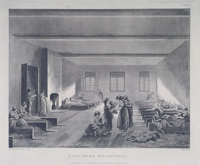 Framed Print : Women and Children in Bridewells Hospital, London, 1808. Artist: John Hill Framed Print : Women and Children in Bridewells Hospital, London, 1808. Artist: John Hill