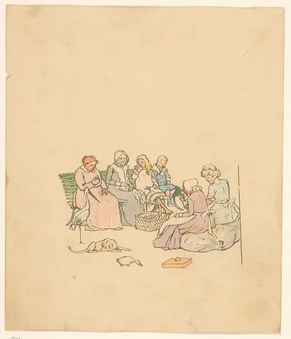 Framed Print : Women and children eat plums, c.1880-c.1910. Creator: Anon Framed Print : Women and children eat plums, c.1880-c.1910. Creator: Anon