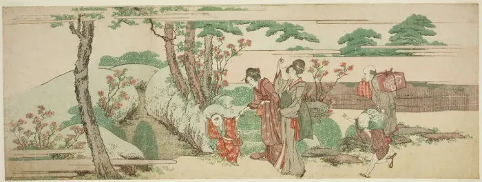 Framed Print : Women and children out for a picnic, Japan, n. d. Creator: Hokusai Framed Print : Women and children out for a picnic, Japan, n. d. Creator: Hokusai