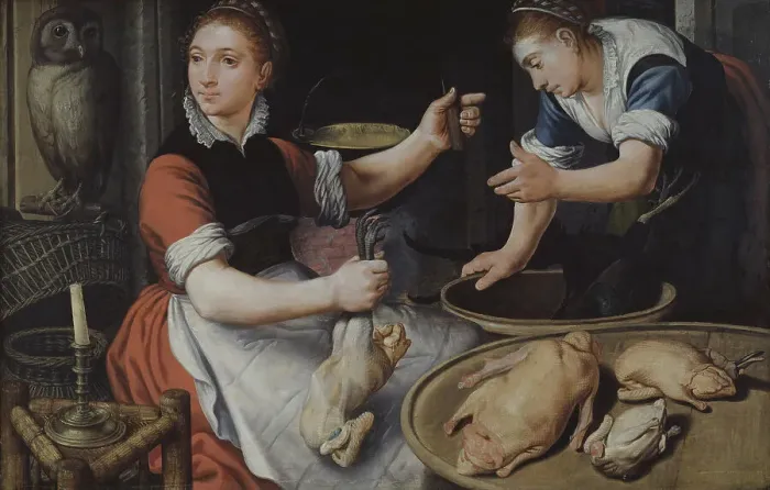 Framed Print : Two Women Cooking, 1562. Creator: Pieter Aertsen Framed Print : Two Women Cooking, 1562. Creator: Pieter Aertsen