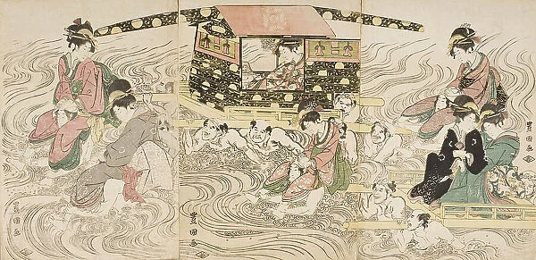 Women Crossing the Oi River, c1800. Creator: Utagawa Toyokuni I