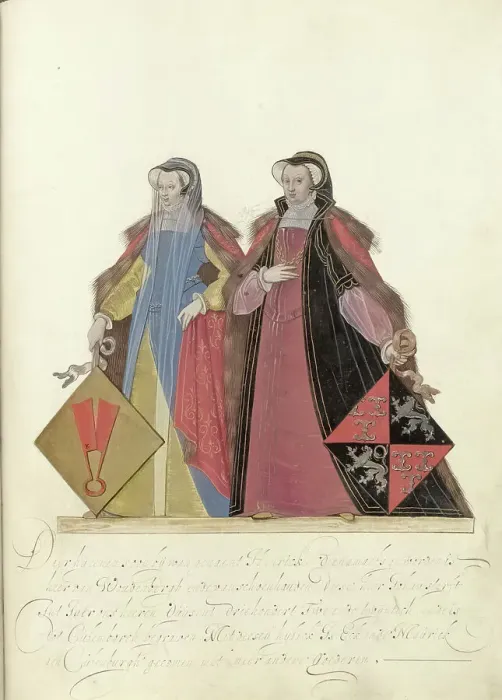 Framed Print : Two women from Culemborg, c.1600-c.1625. Creator: Nicolaes de Kemp Framed Print : Two women from Culemborg, c.1600-c.1625. Creator: Nicolaes de Kemp