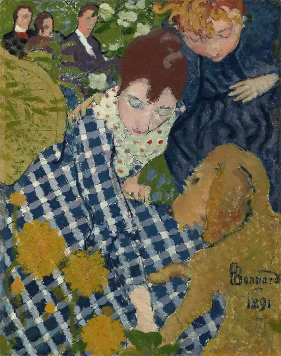 Framed Print : Women With A Dog, 1891. Creator: Pierre Bonnard Framed Print : Women With A Dog, 1891. Creator: Pierre Bonnard