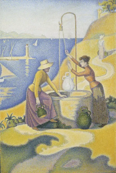 Framed Print : Women at the well (Femmes au puits). Artist: Signac, Paul (1863-1935) Framed Print : Women at the well (Femmes au puits). Artist: Signac, Paul (1863-1935)