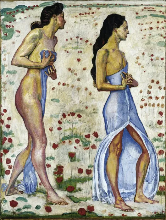 Framed Print : Two Women in Flowers (Emotion 1a), 1901-1906. Artist: Hodler, Ferdinand (1853-1918) Framed Print : Two Women in Flowers (Emotion 1a), 1901-1906. Artist: Hodler, Ferdinand (1853-1918)