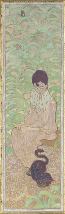 Framed Print : Women in the Garden: Seated Woman with a Cat, 1891 Framed Print : Women in the Garden: Seated Woman with a Cat, 1891