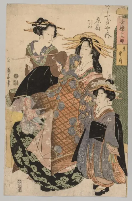 Framed Print : Two Women and a Girl, 1800-1829. Creator: Kikugawa Eizan (Japanese, 1787-1867) Framed Print : Two Women and a Girl, 1800-1829. Creator: Kikugawa Eizan (Japanese, 1787-1867)