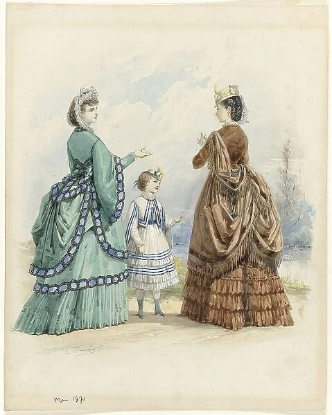 Two women and a girl, May 1870. Creator: Jules David