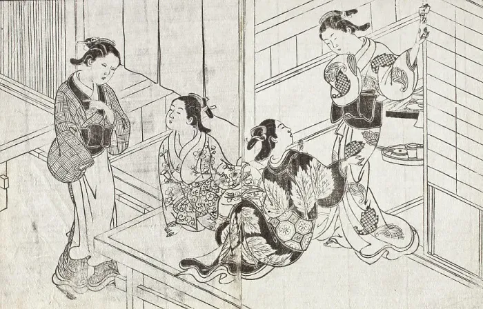 Framed Print : Women of the Green Houses, Second quarter of 18th century. Creator: Nishikawa Sukenobu Framed Print : Women of the Green Houses, Second quarter of 18th century. Creator: Nishikawa Sukenobu