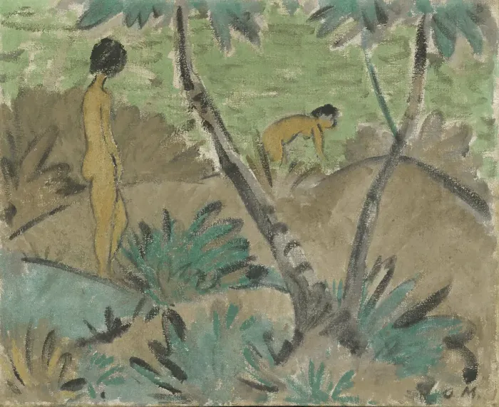 Framed Print : Two Women in a Landscape, c1916. Creator: Otto Mueller Framed Print : Two Women in a Landscape, c1916. Creator: Otto Mueller