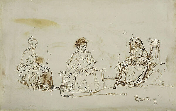 Three women in a landscape. Creator: Rembrandt Harmensz van Rijn