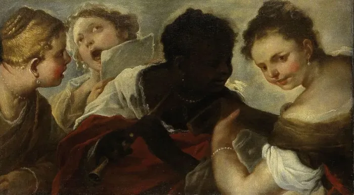 Framed Print : Four Women making Music, 1658-1660. Creator: Luca Giordano Framed Print : Four Women making Music, 1658-1660. Creator: Luca Giordano