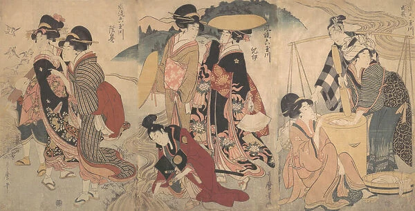 Women and a Man in the Country; Some pageant(?), late 18th-early 19th century