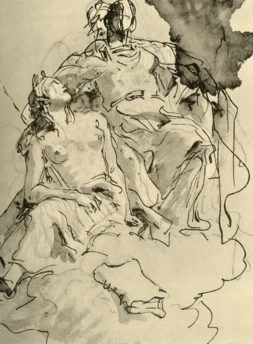 Framed Print : Two Women, mid 18th century, (1928). Artist: Giovanni Battista Tiepolo Framed Print : Two Women, mid 18th century, (1928). Artist: Giovanni Battista Tiepolo