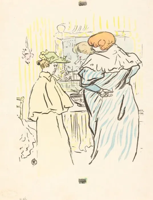 Framed Print : Two Women before a Mirror. Creator: Henri de Toulouse-Lautrec Framed Print : Two Women before a Mirror. Creator: Henri de Toulouse-Lautrec