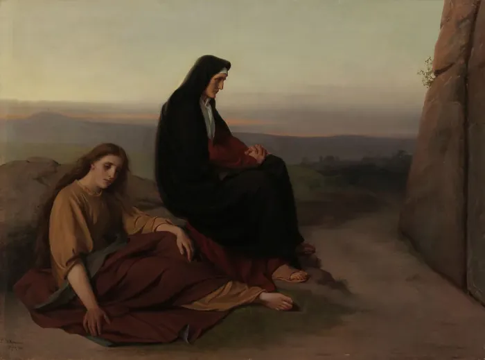Framed Print : Women Mourning at Christ's Grave, 1868. Creator: Victorine Nordenswan Framed Print : Women Mourning at Christ's Grave, 1868. Creator: Victorine Nordenswan