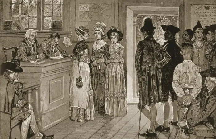 Framed Print : Women at the Polls in New Jersey in the Good Old TImes, from Harpers Weekly, pub Framed Print : Women at the Polls in New Jersey in the Good Old TImes, from Harpers Weekly, pub