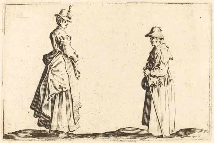 Framed Print : Two Women in Profile, c. 1622. Creator: Jacques Callot Framed Print : Two Women in Profile, c. 1622. Creator: Jacques Callot