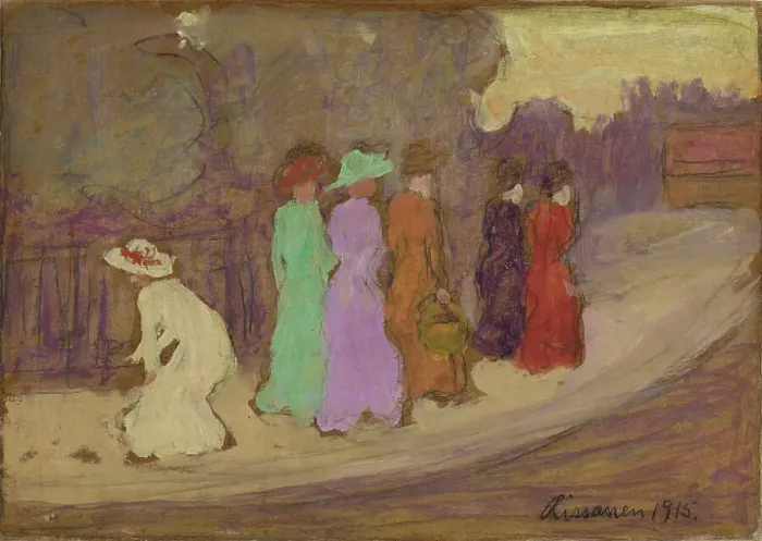 Framed Print : Women on the Promenade, 1915. Creator: Juho Rissanen Framed Print : Women on the Promenade, 1915. Creator: Juho Rissanen