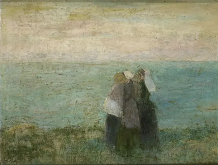 Framed Print : Women by the sea, 1885-1897. Creator: Jan Toorop Framed Print : Women by the sea, 1885-1897. Creator: Jan Toorop